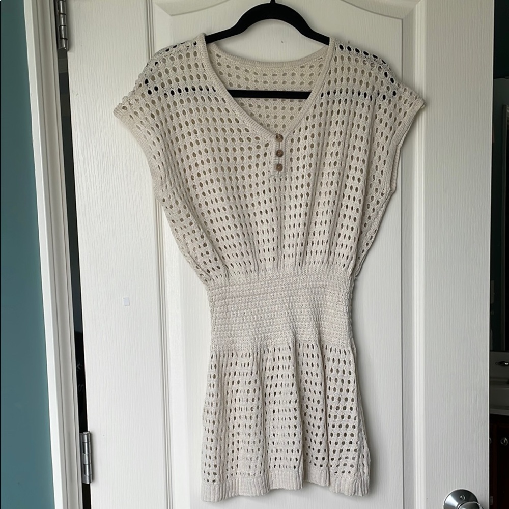 CUPSHE Cream Short Sleeve Coverup